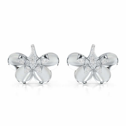 Dazzling Eclat Silver Earrings - White Gold - Image 1