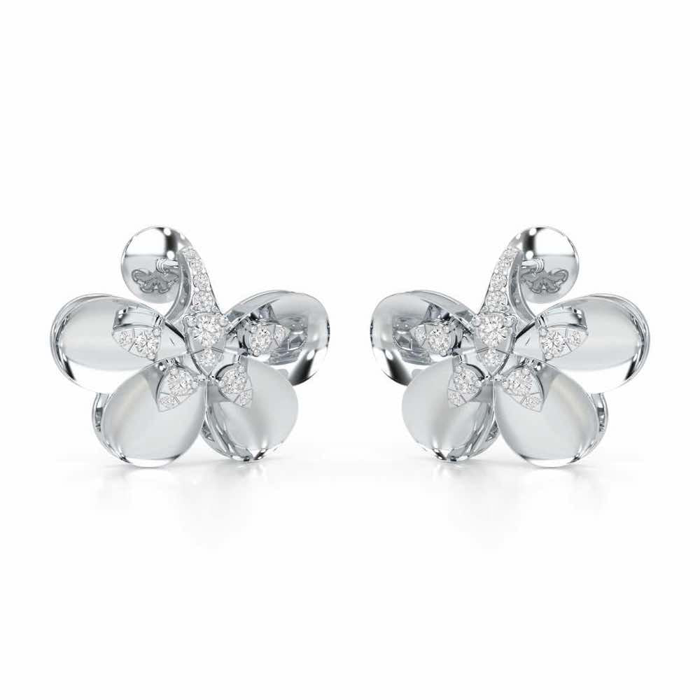 Dazzling Eclat Silver Earrings - White Gold - Image 2