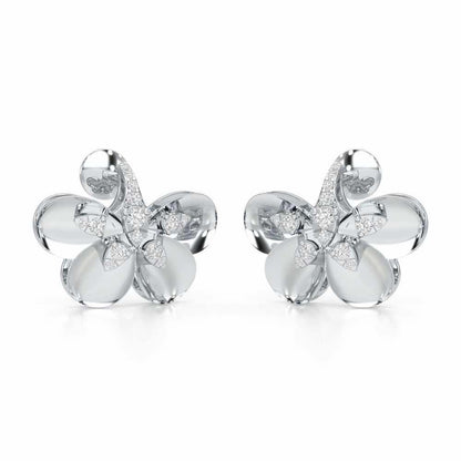 Dazzling Eclat Silver Earrings - White Gold - Image 2