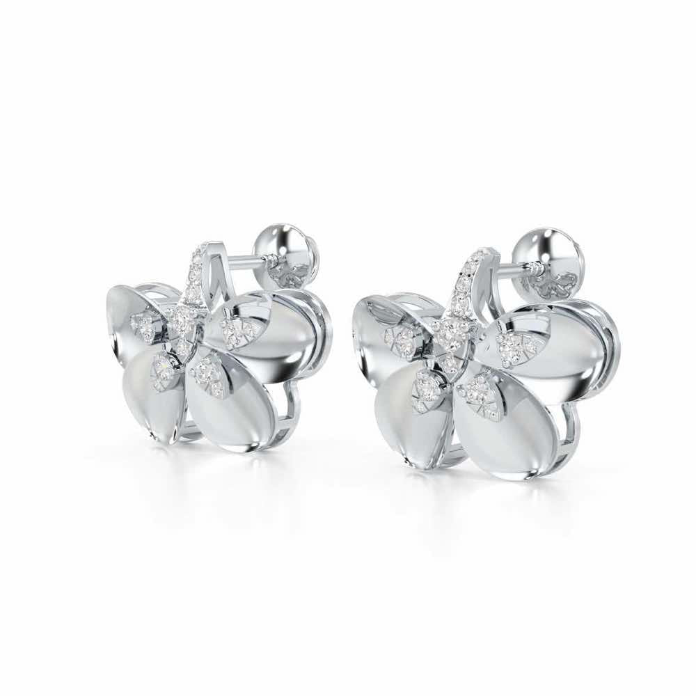 Dazzling Eclat Silver Earrings - White Gold - Image 3
