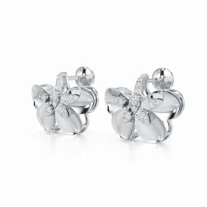 Dazzling Eclat Silver Earrings - White Gold - Image 3