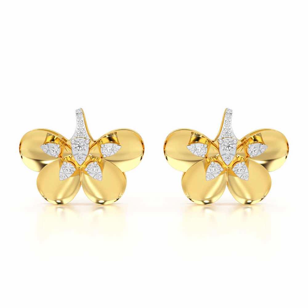 Dazzling Eclat Silver Earrings - Yellow Gold - Image 1