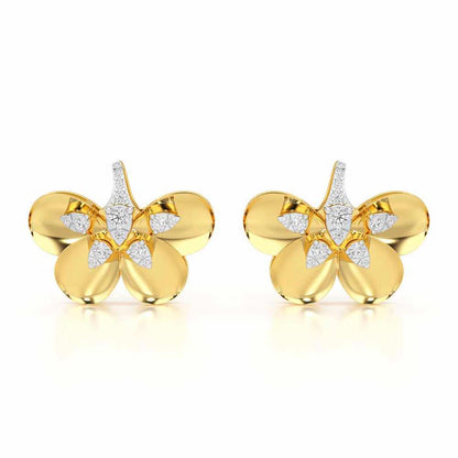 Dazzling Eclat Silver Earrings - Yellow Gold - Image 1