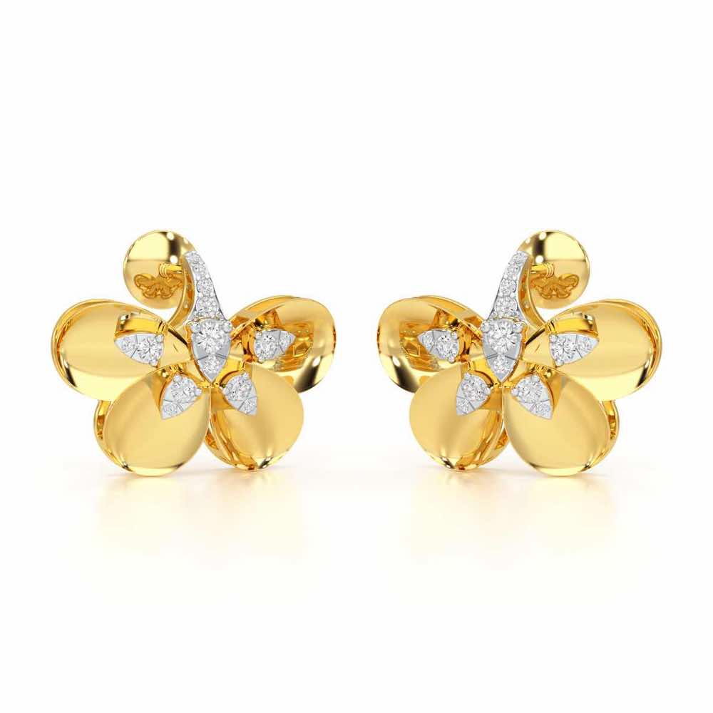 Dazzling Eclat Silver Earrings - Yellow Gold - Image 2