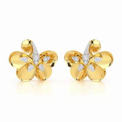 Dazzling Eclat Silver Earrings - Yellow Gold - Image 2