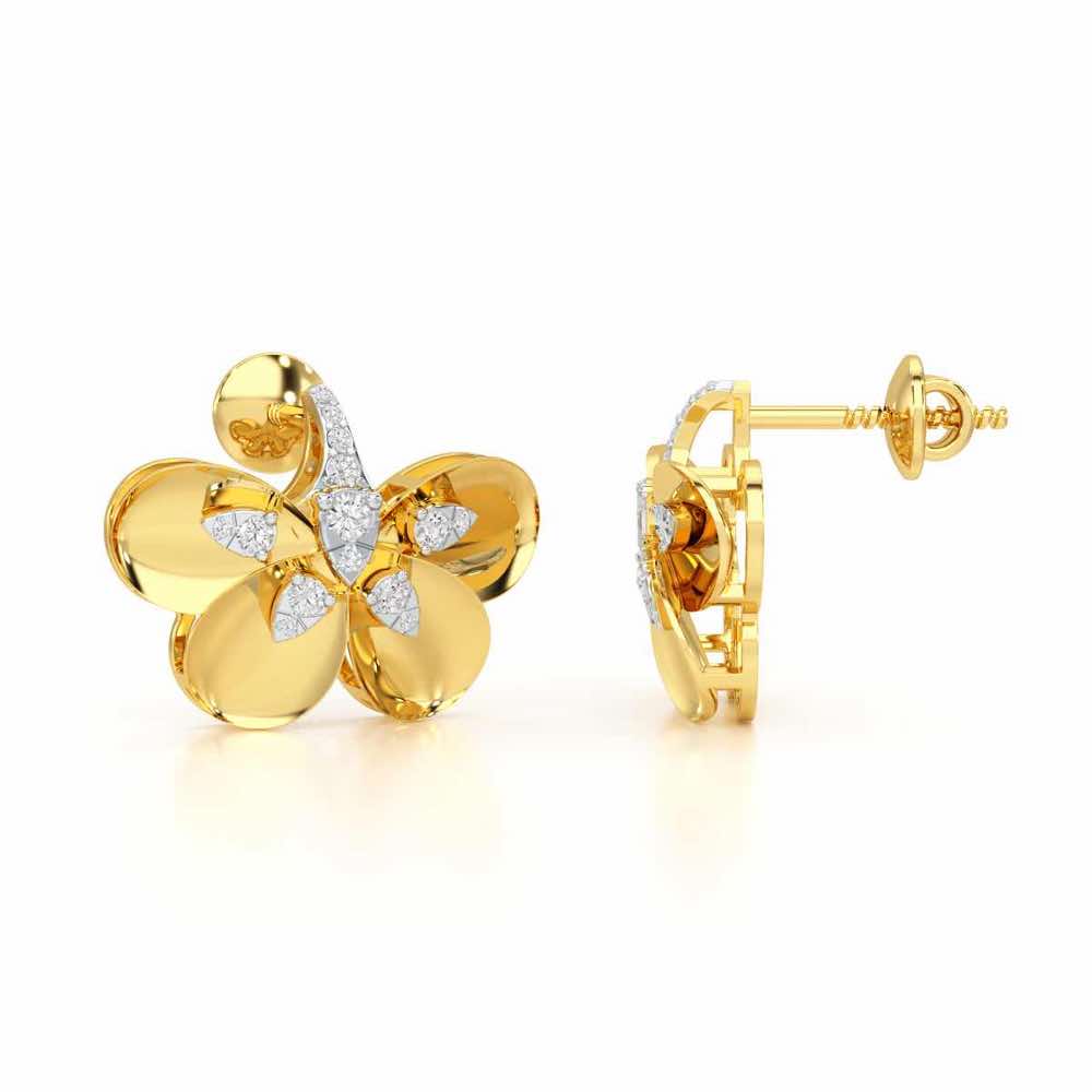 Dazzling Eclat Silver Earrings - Yellow Gold - Image 4