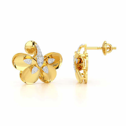 Dazzling Eclat Silver Earrings - Yellow Gold - Image 4