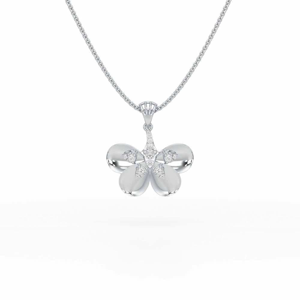 Dazzling Eclat Silver Pendant - White Gold - Image 1