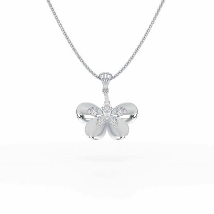 Dazzling Eclat Silver Pendant - White Gold - Image 1