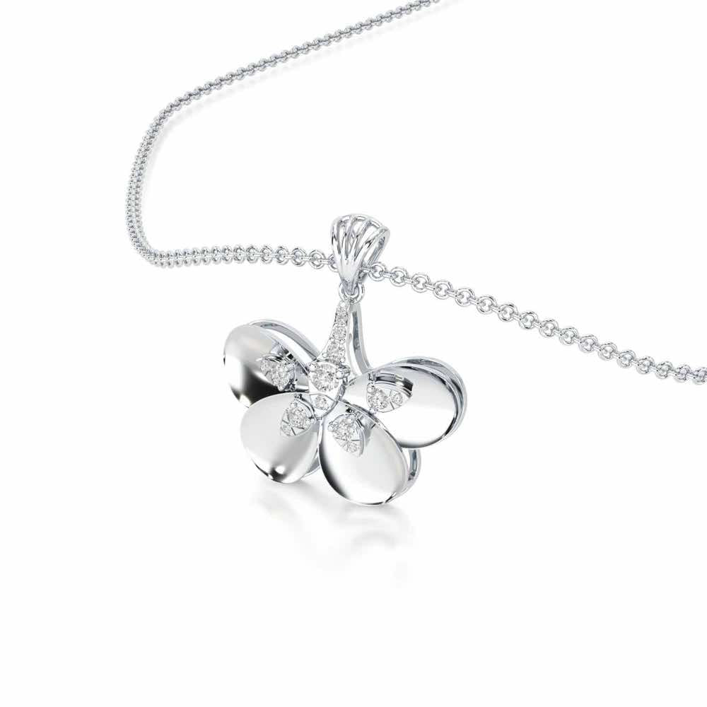 Dazzling Eclat Silver Pendant - White Gold - Image 2