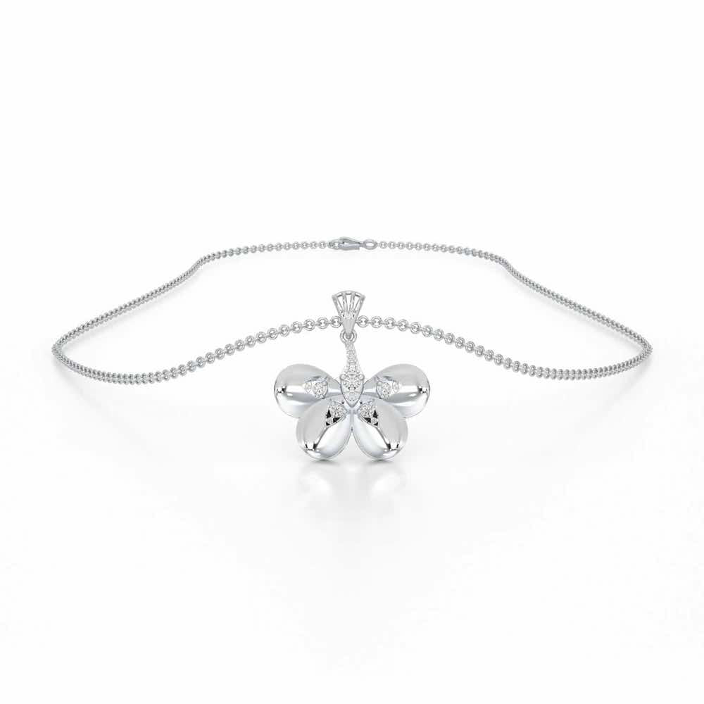 Dazzling Eclat Silver Pendant - White Gold - Image 3