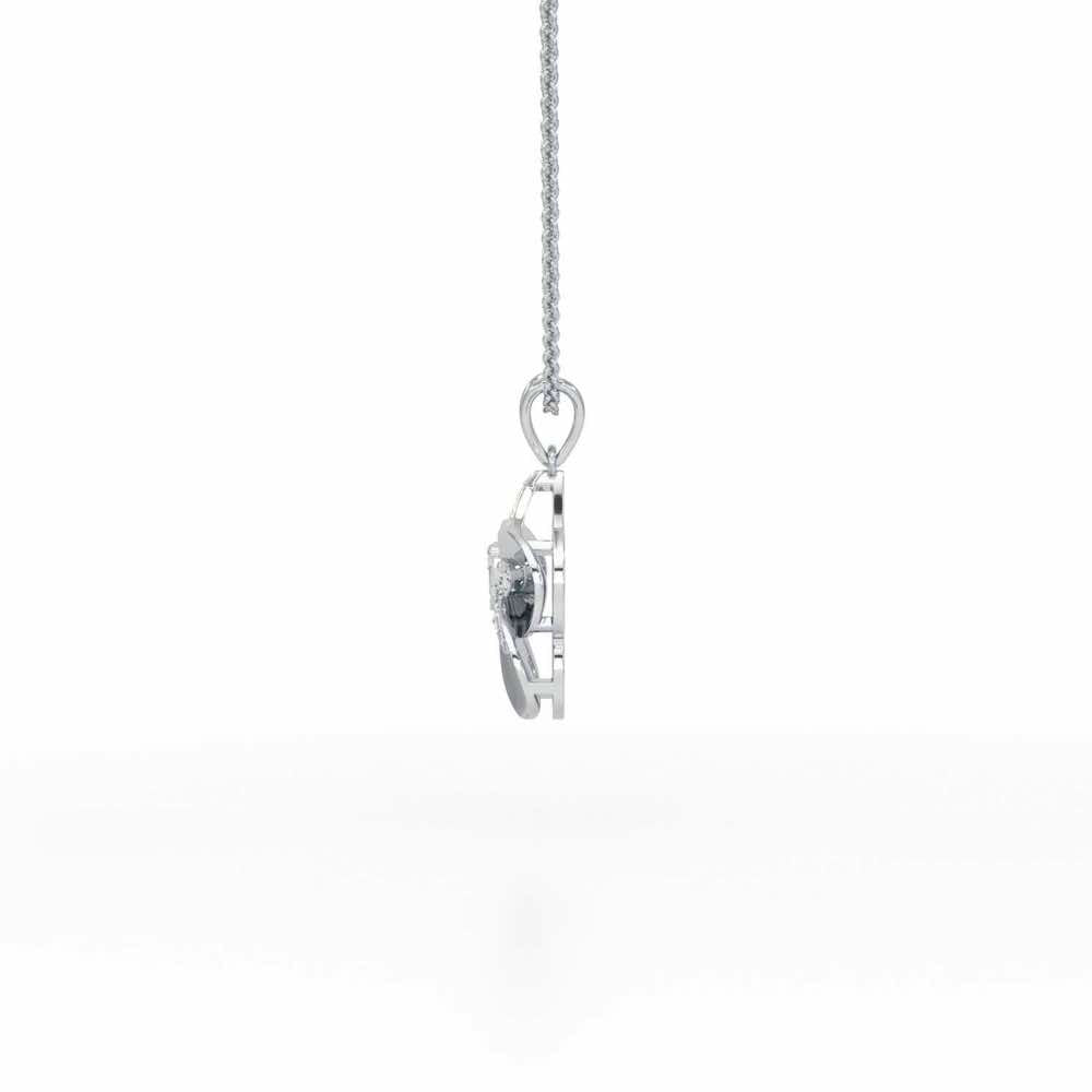Dazzling Eclat Silver Pendant - White Gold - Image 4
