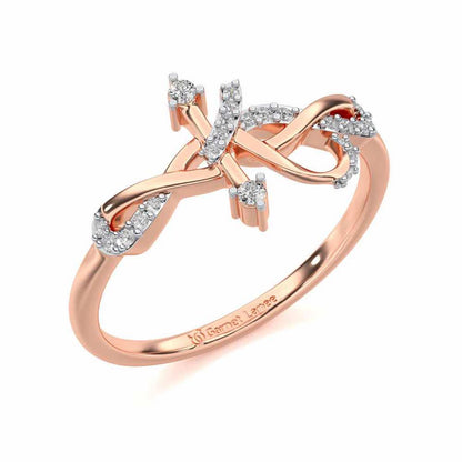 Dazzling K Silver Ring - Rose Gold - Image 1