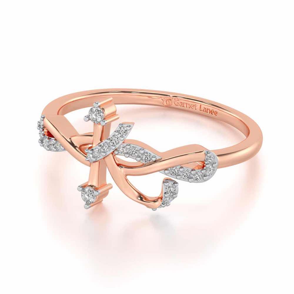 Dazzling K Silver Ring - Rose Gold - Image 2