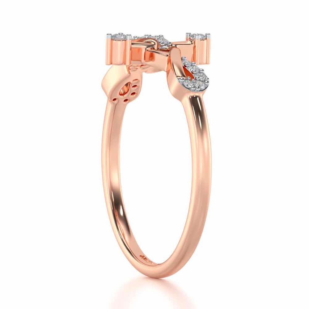 Dazzling K Silver Ring - Rose Gold - Image 3