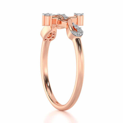 Dazzling K Silver Ring - Rose Gold - Image 3