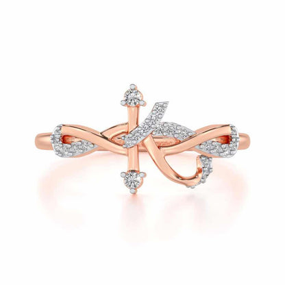 Dazzling K Silver Ring - Rose Gold - Image 4