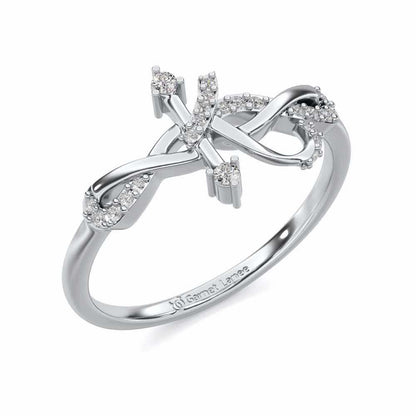 Dazzling K Silver Ring - White Gold - Image 1