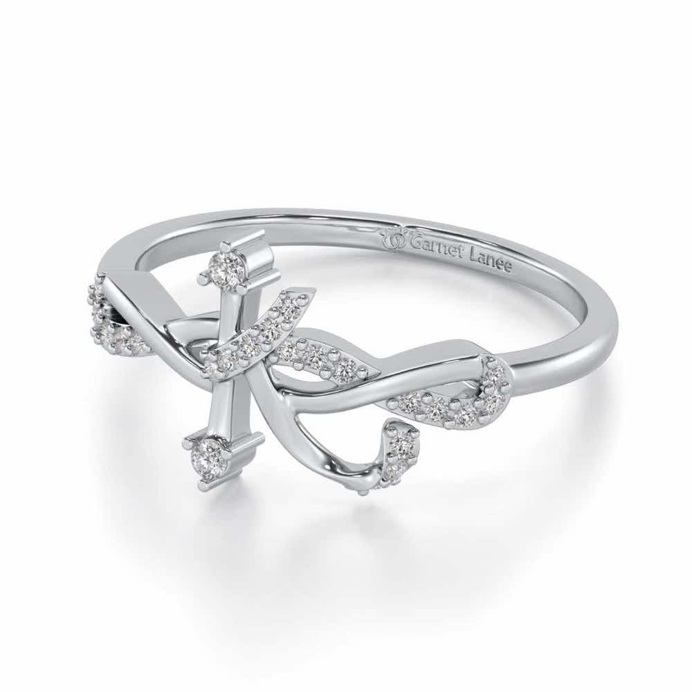 Dazzling K Silver Ring - White Gold - Image 2