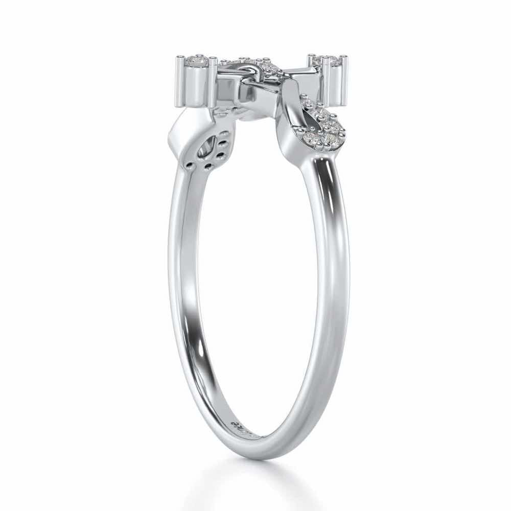 Dazzling K Silver Ring - White Gold - Image 3