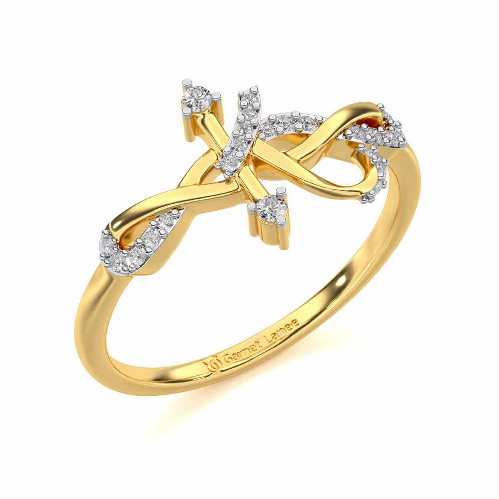 Dazzling K Silver Ring - Yellow Gold - Image 1