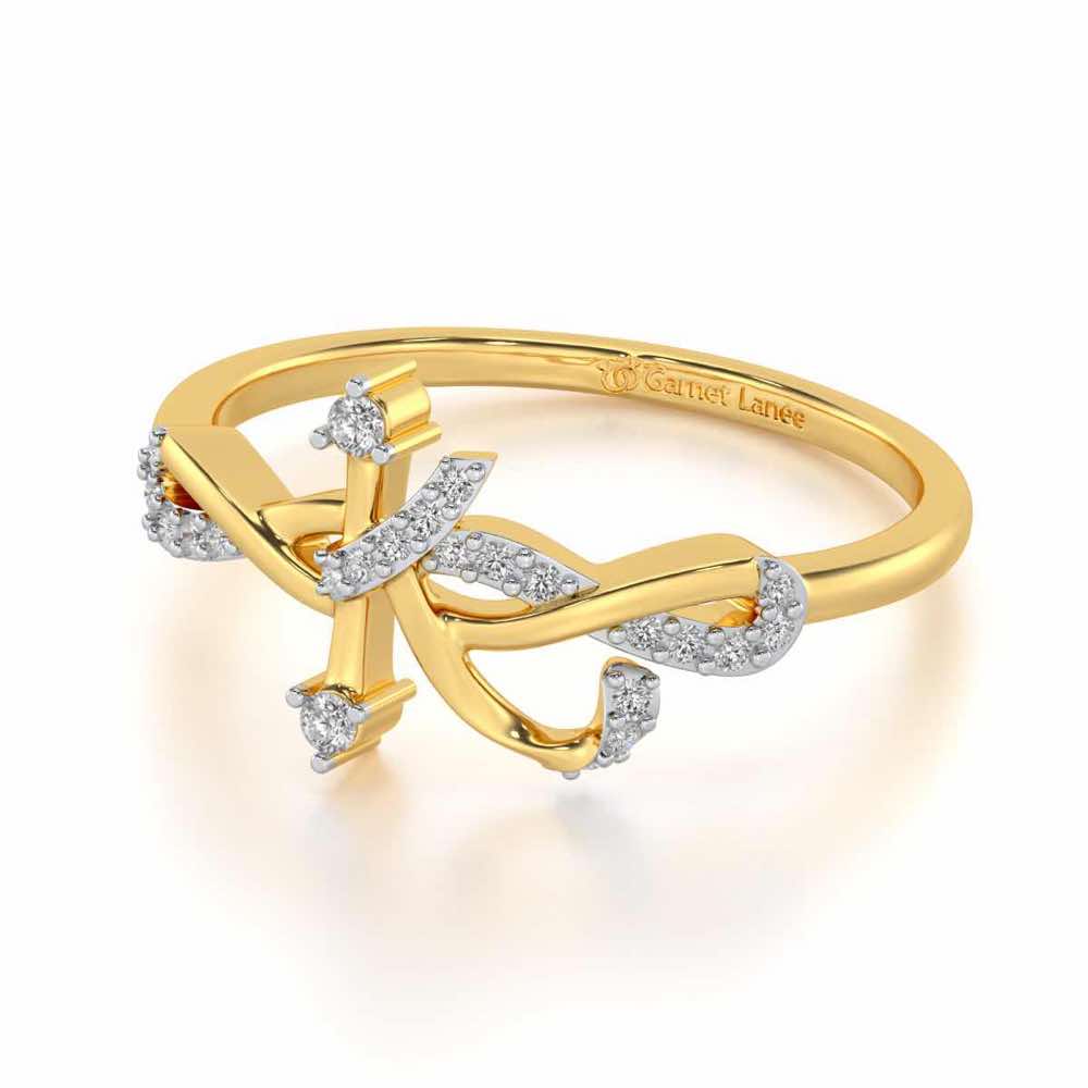 Dazzling K Silver Ring - Yellow Gold - Image 2
