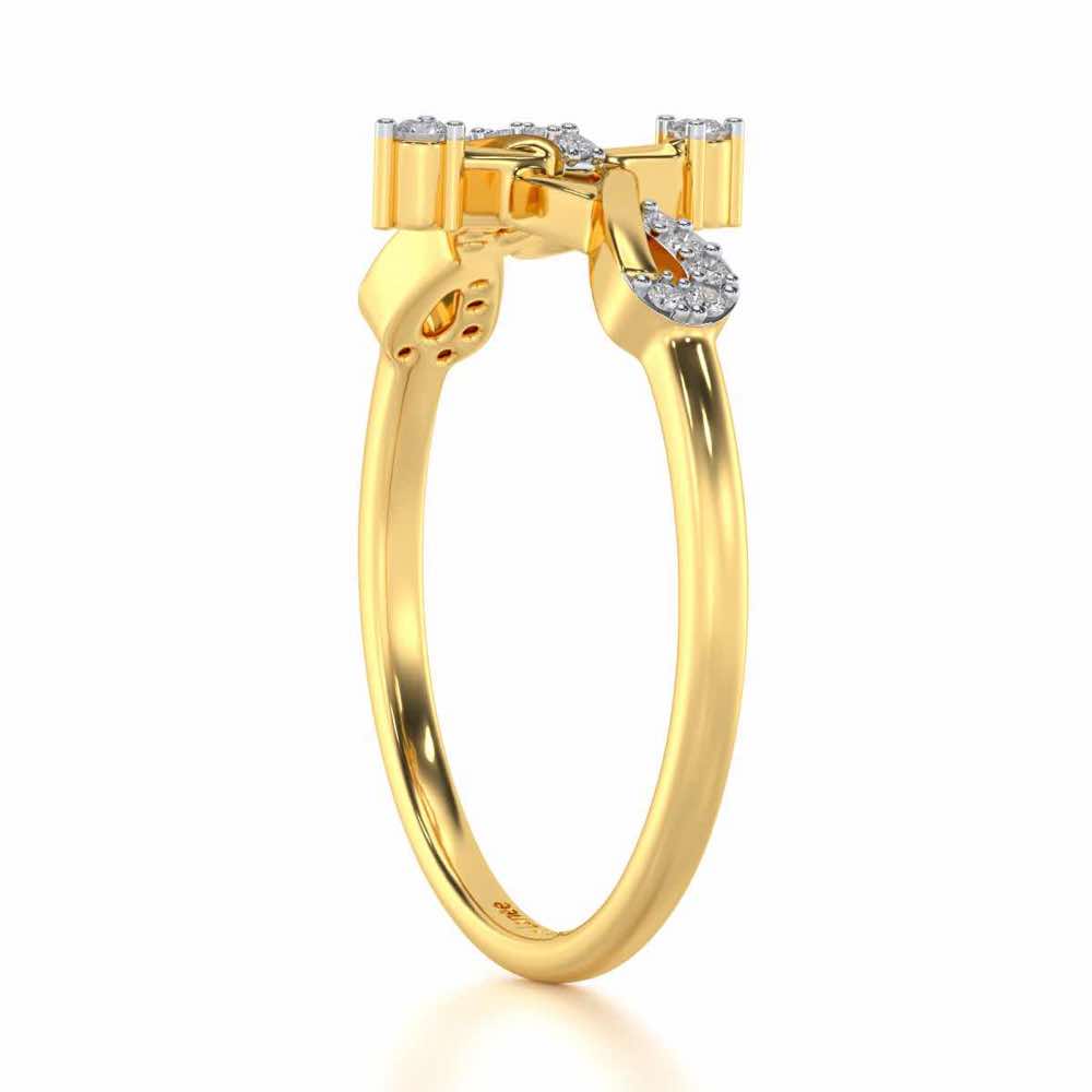 Dazzling K Silver Ring - Yellow Gold - Image 3