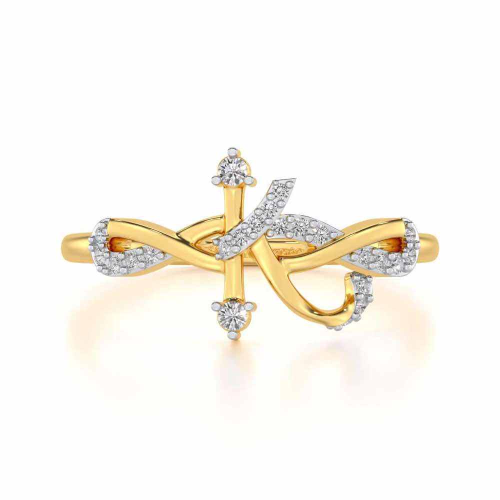 Dazzling K Silver Ring - Yellow Gold - Image 4