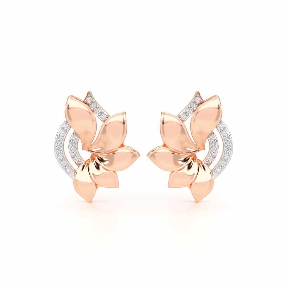 Dazzling Splendor Silver Earrings - Rose Gold - Image 1