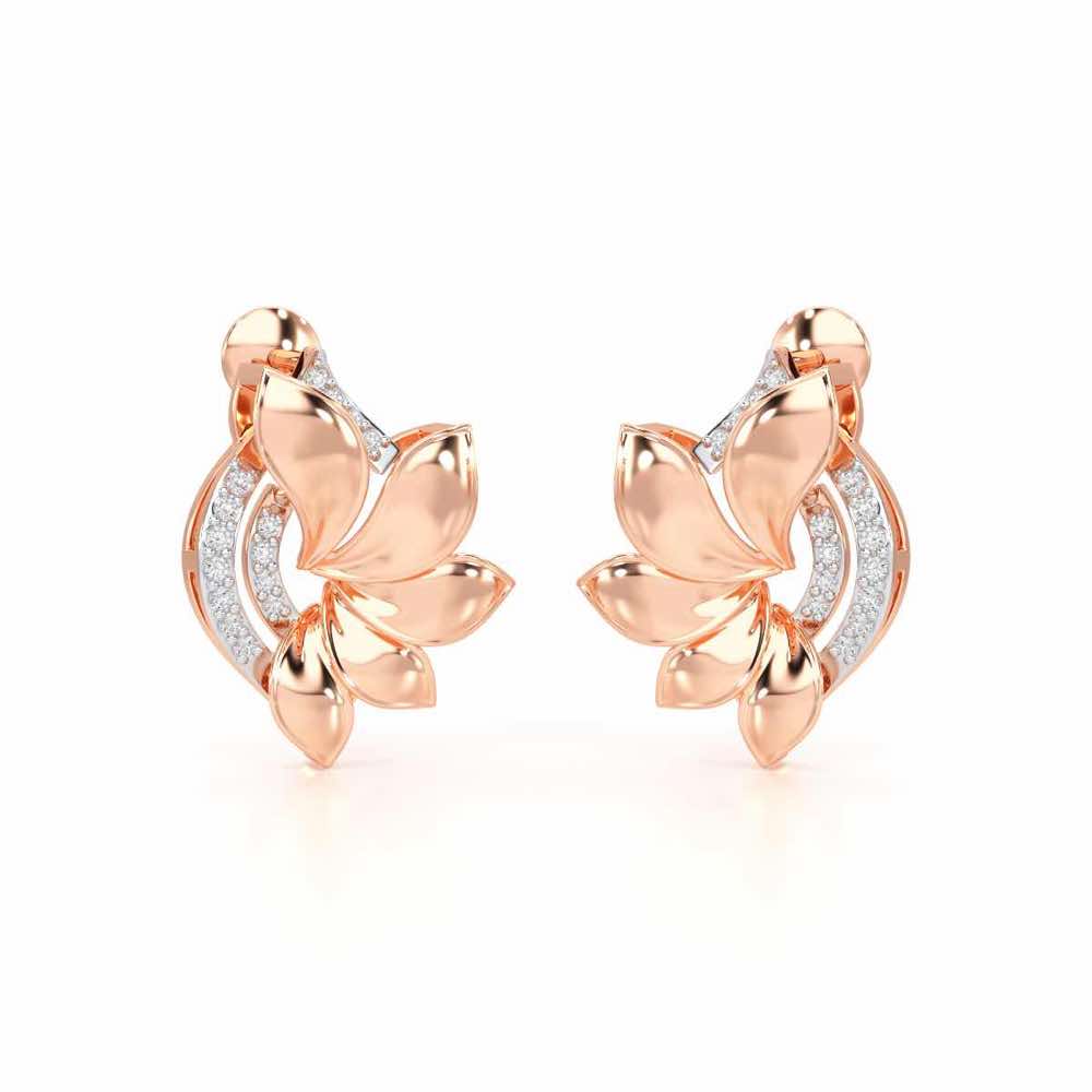 Dazzling Splendor Silver Earrings - Rose Gold - Image 2