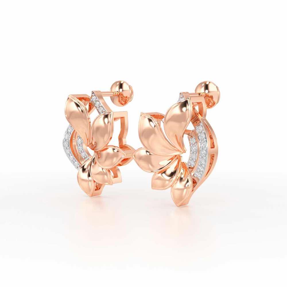Dazzling Splendor Silver Earrings - Rose Gold - Image 3