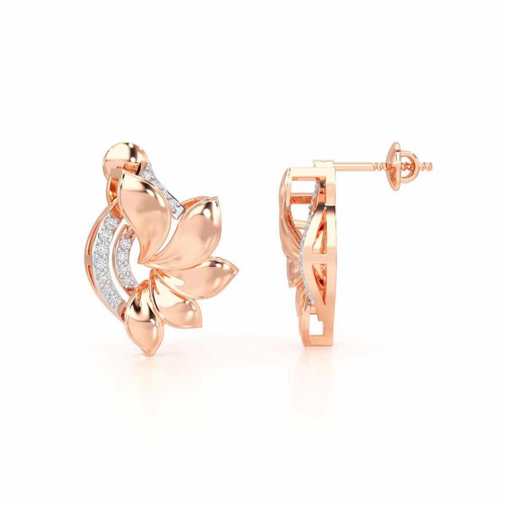Dazzling Splendor Silver Earrings - Rose Gold - Image 4