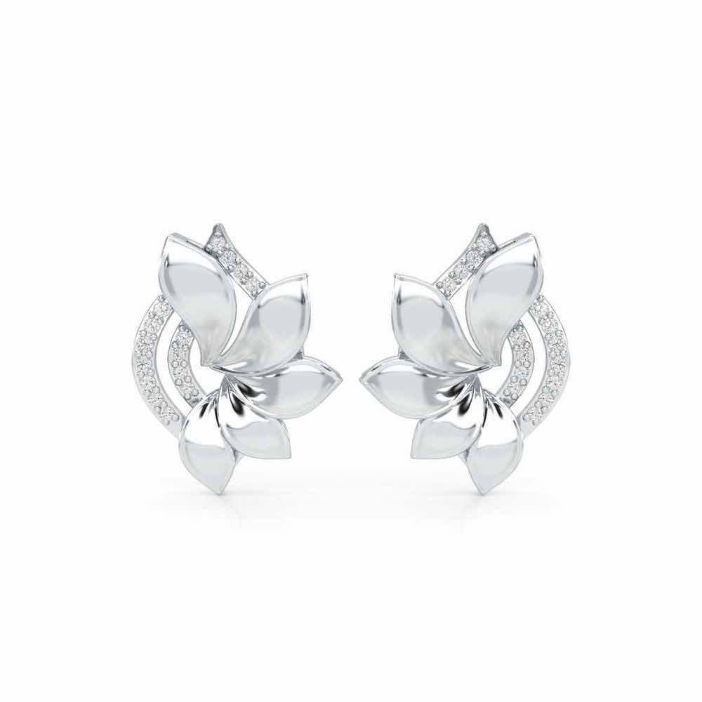 Dazzling Splendor Silver Earrings - White Gold - Image 1