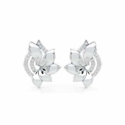Dazzling Splendor Silver Earrings - White Gold - Image 1