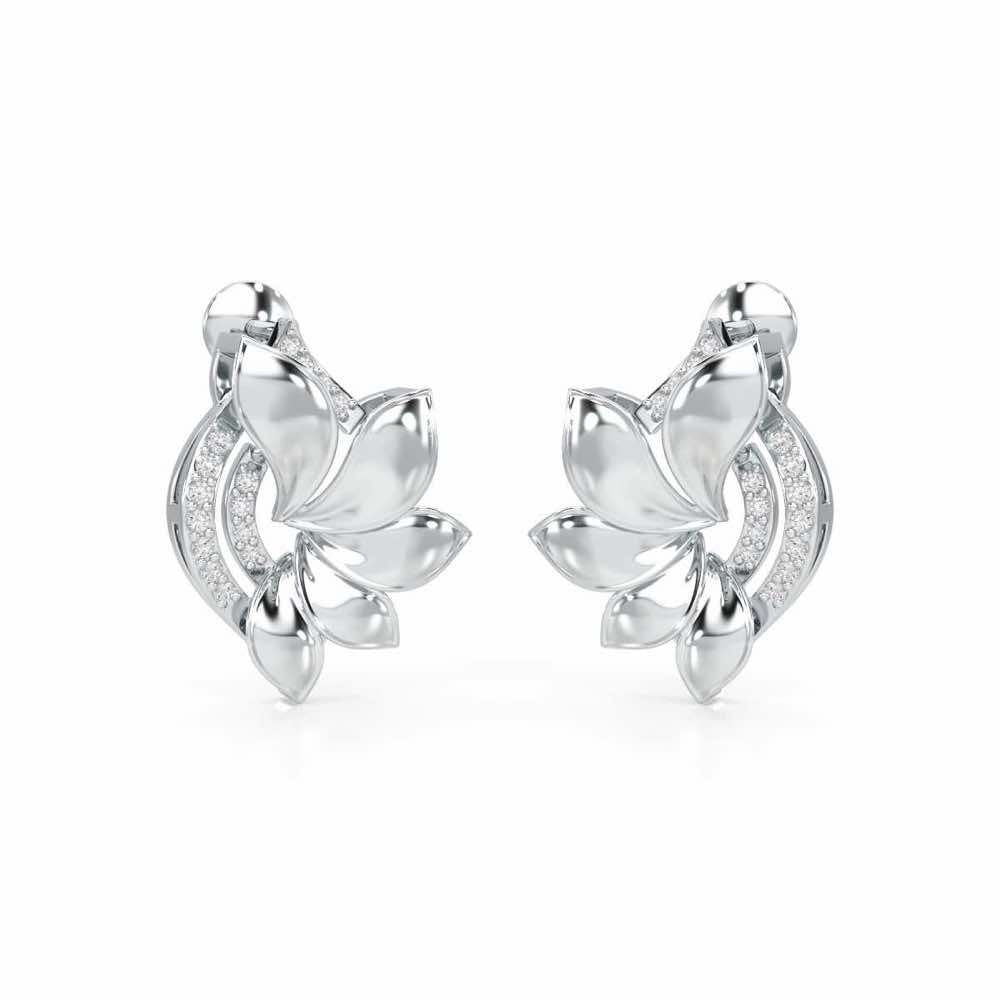 Dazzling Splendor Silver Earrings - White Gold - Image 2