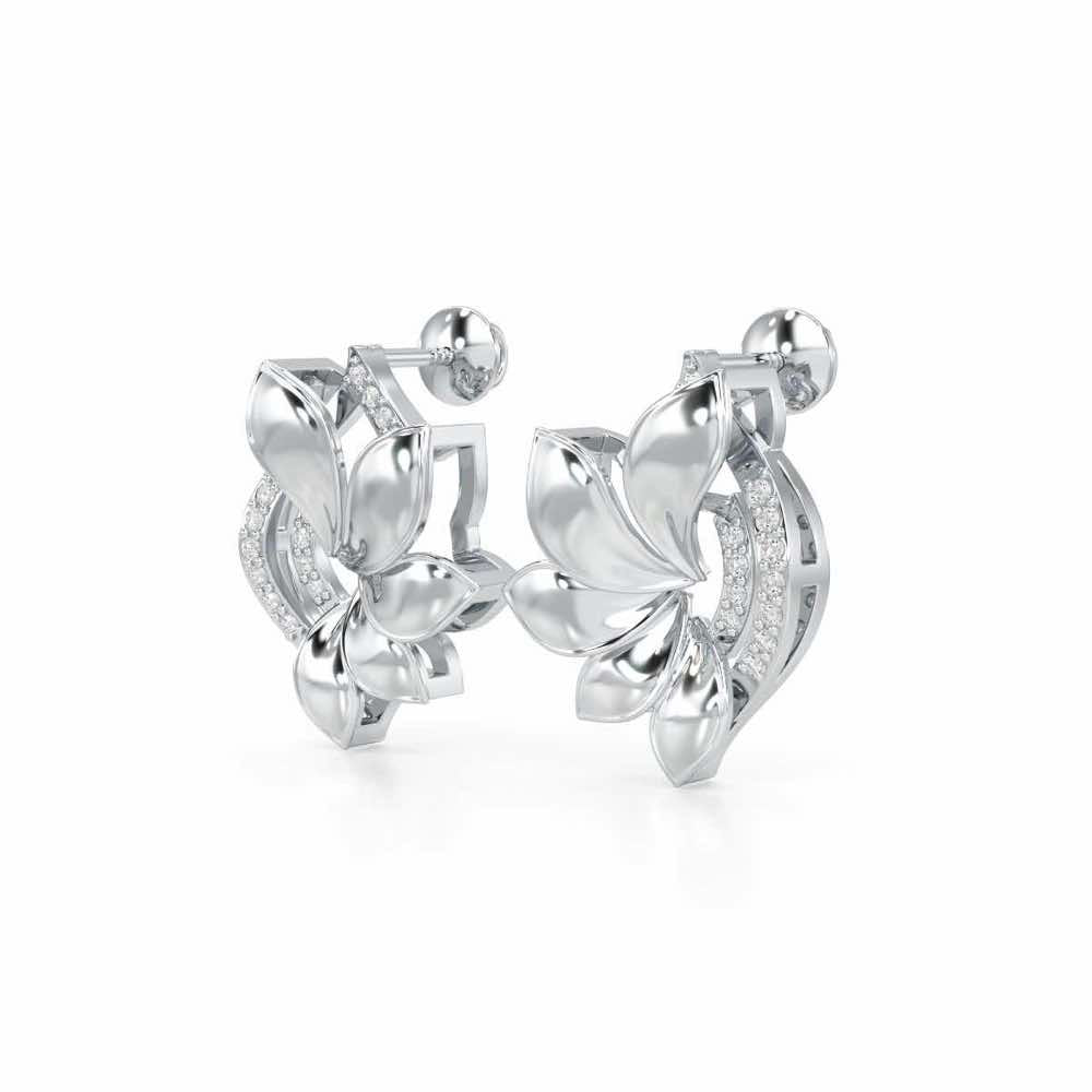 Dazzling Splendor Silver Earrings - White Gold - Image 3