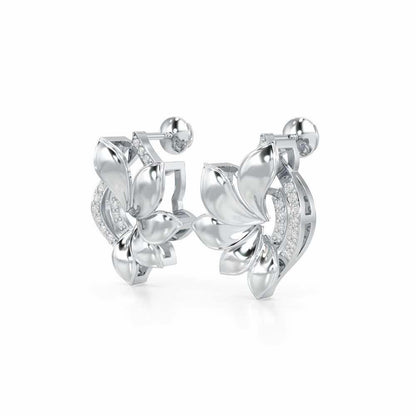 Dazzling Splendor Silver Earrings - White Gold - Image 3