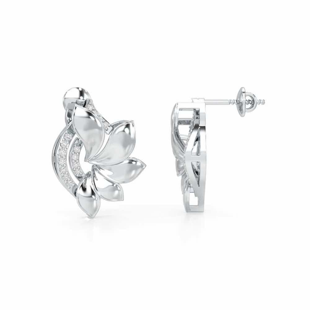 Dazzling Splendor Silver Earrings - White Gold - Image 4
