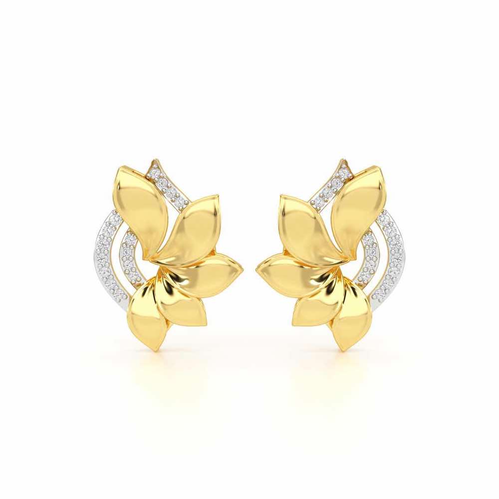 Dazzling Splendor Silver Earrings - Yellow Gold - Image 1