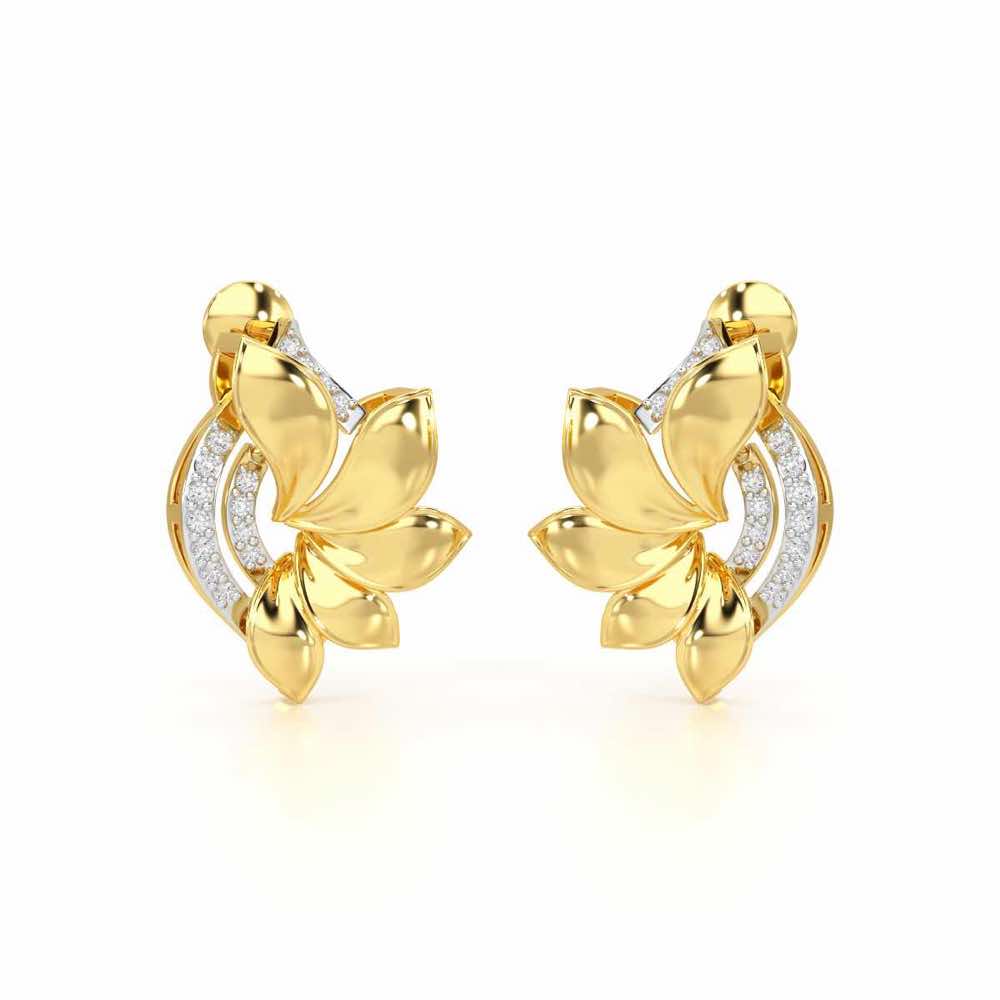 Dazzling Splendor Silver Earrings - Yellow Gold - Image 2