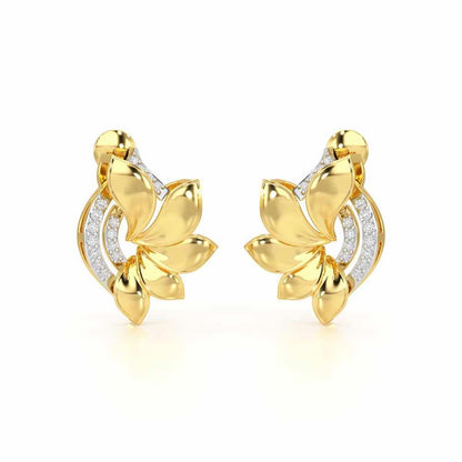 Dazzling Splendor Silver Earrings - Yellow Gold - Image 2