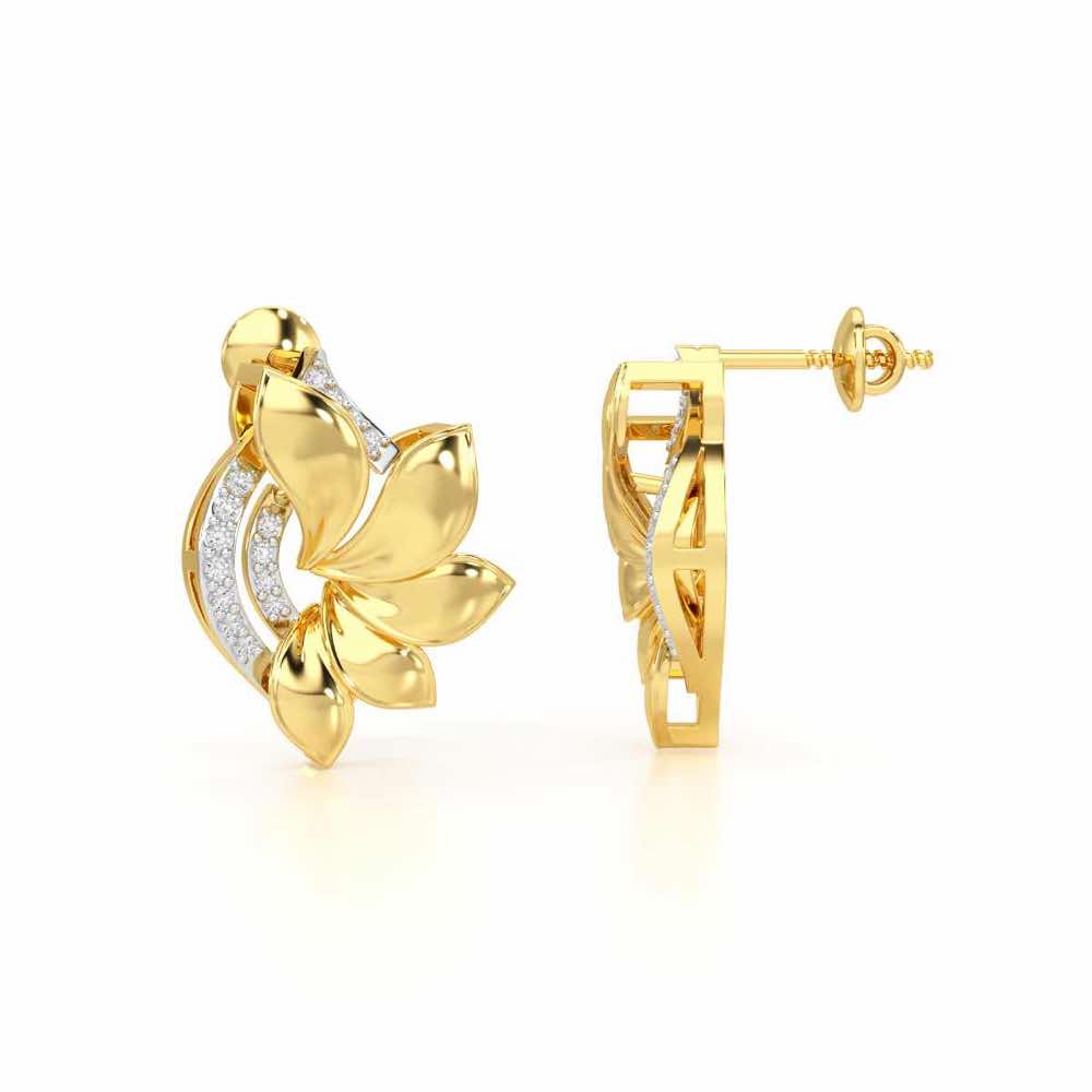 Dazzling Splendor Silver Earrings - Yellow Gold - Image 4
