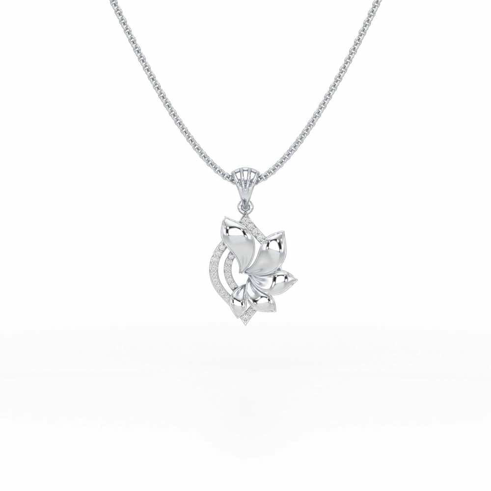 Dazzling Splendor Silver Pendant - White Gold - Image 1