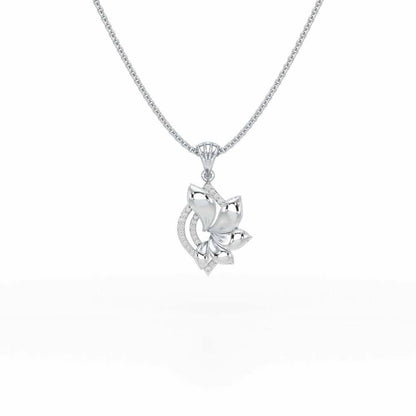 Dazzling Splendor Silver Pendant - White Gold - Image 1