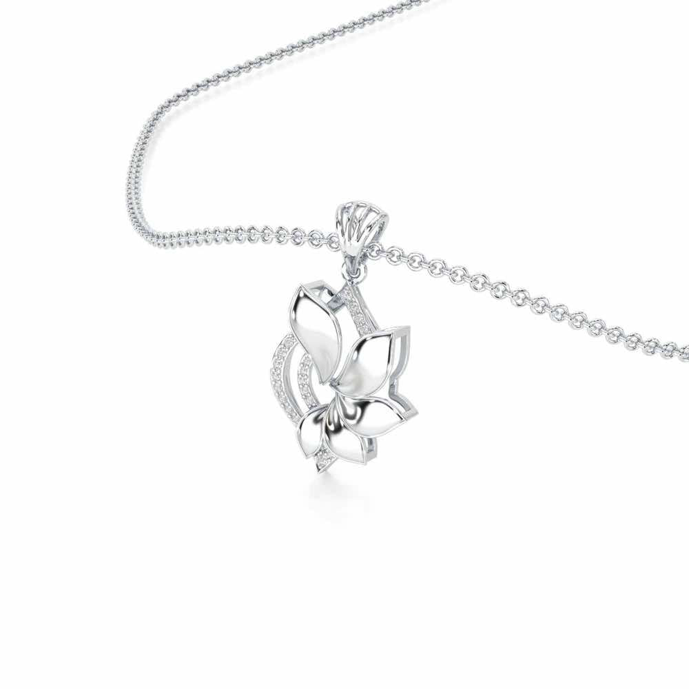 Dazzling Splendor Silver Pendant - White Gold - Image 2