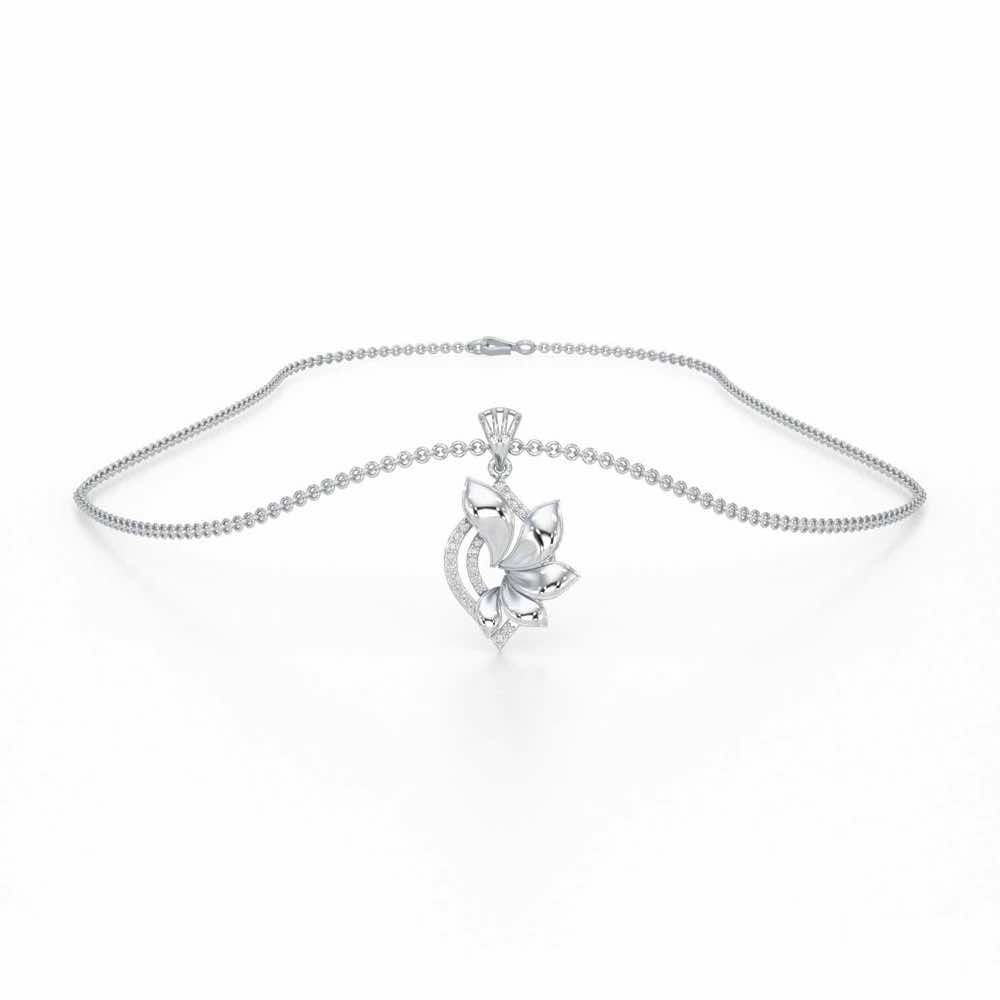 Dazzling Splendor Silver Pendant - White Gold - Image 3