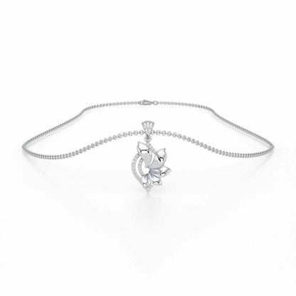 Dazzling Splendor Silver Pendant - White Gold - Image 3