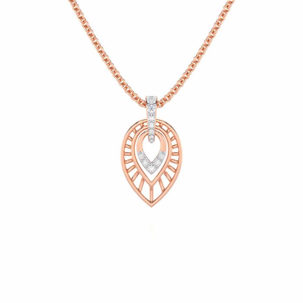 Dazzling Sunbeams Silver Pendant - Rose Gold - Image 1