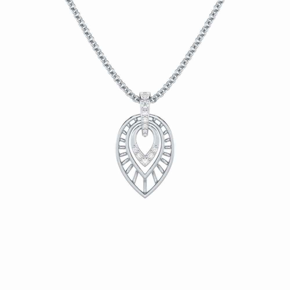 Dazzling Sunbeams Silver Pendant - White Gold - Image 1
