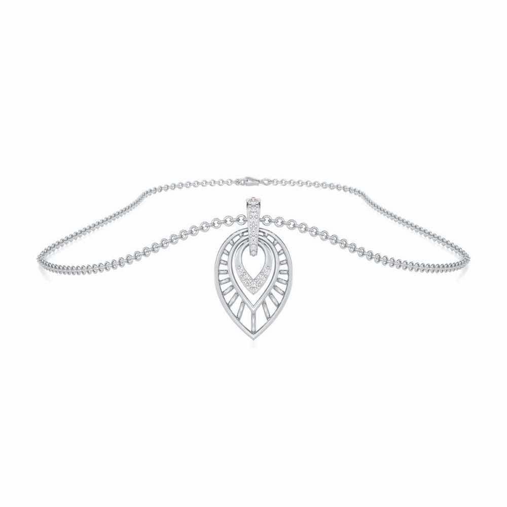 Dazzling Sunbeams Silver Pendant - White Gold - Image 3